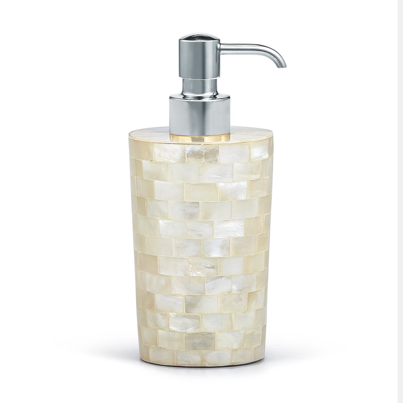White Agate Soap Dispenser, Polished Chrome