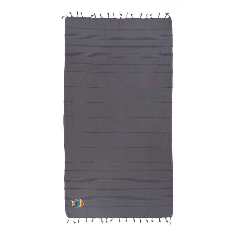 Serviette de plage Summer Fun Sparkling Rainbow Fish Pestemal, Gris