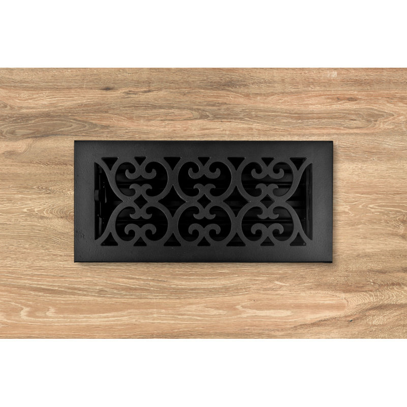 Madelyn Carter Cast Iron Vent Cover, Black, 10" L x 4" W x 2.75" H