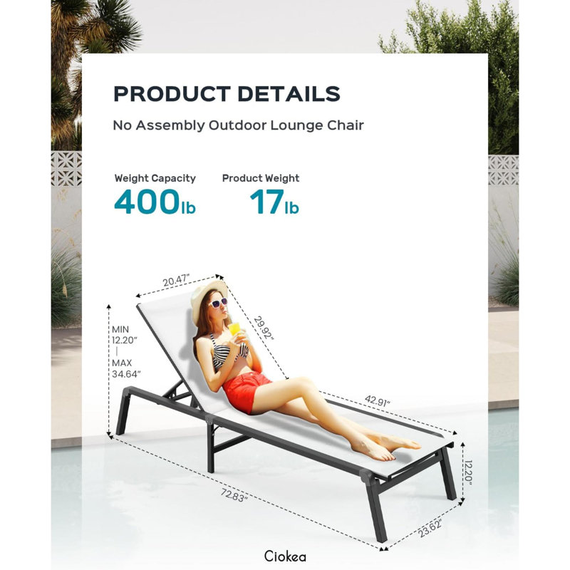 Sueko Folding Beach Chair, White