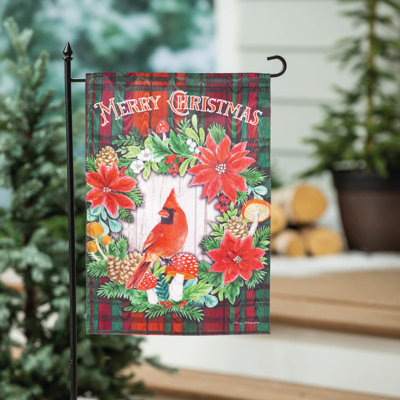 Merry Christmas Cardinal Moire Garden