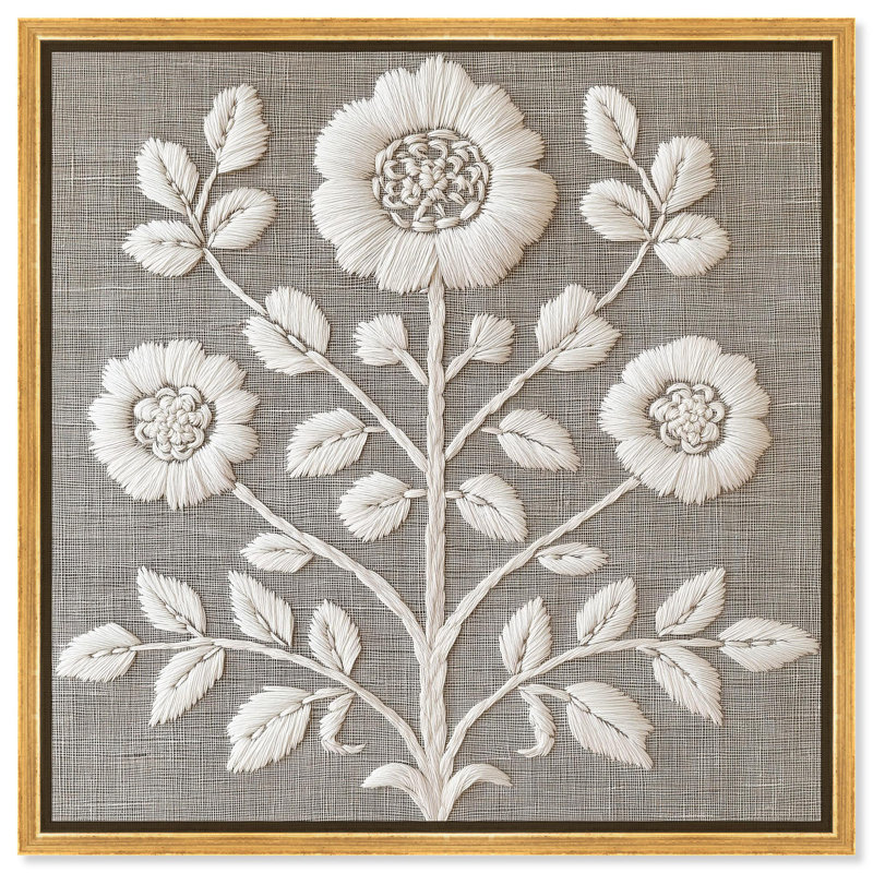 «Stitched Symmetry I», impressions sur toile par , H 25 po x l 25 po, Cadre doré