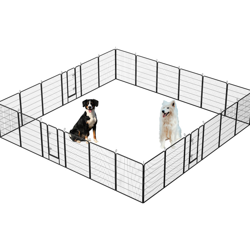Clôture pliable pour chat 40 po - 24 panneaux, pour l'intérieur et l'extérieur, H 29,54 po x l 29,38 po x P 30,25 po