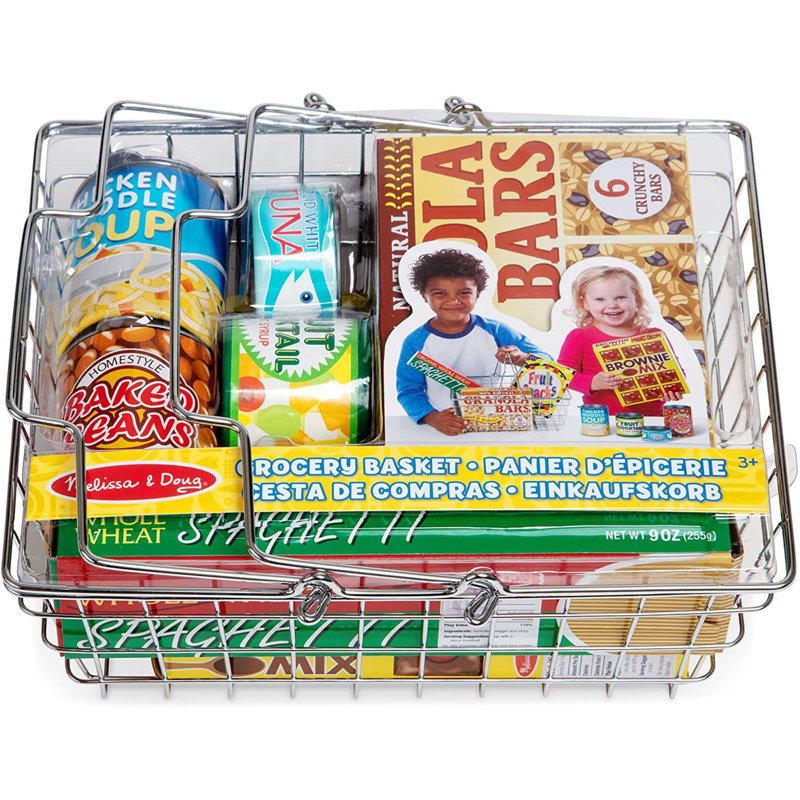 Melissa & Doug Let's Play House! Grocery Basket with Play Food Learning Tools