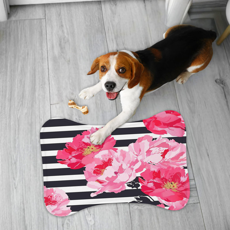 Tapis à rayures florales - 1 pièce, 18"