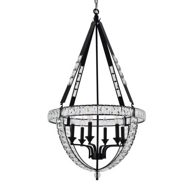 Transitional 6 Light Crystal Chandelier