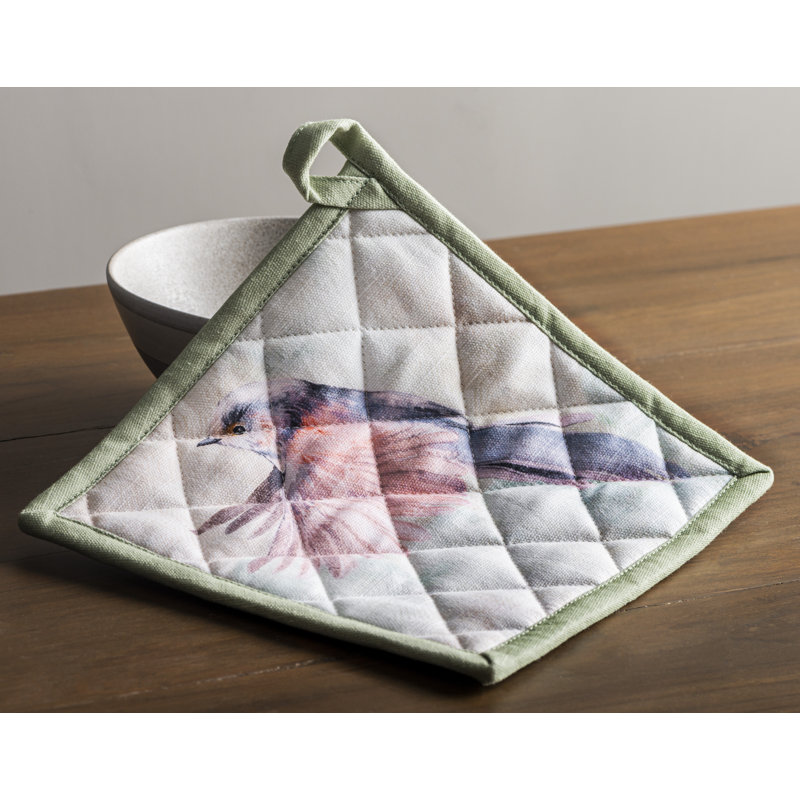 Maison d'Hermine Flying Birds, manique et gant de cuisine 100 % coton - 19 x 33 cm et 20 x 20 cm