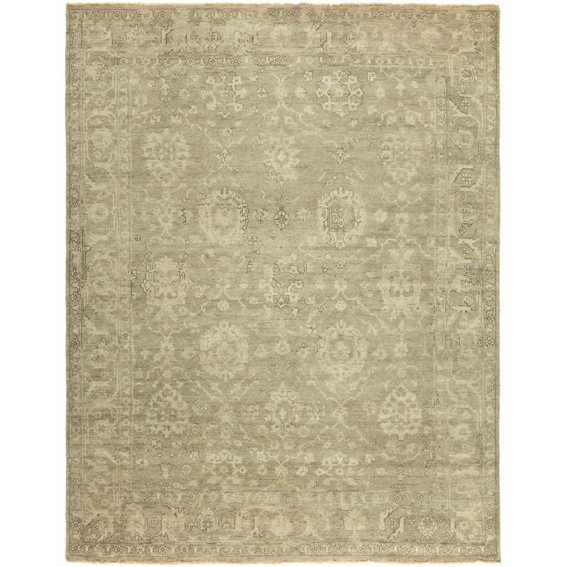 Wool Area Rug in Gray, Rectangle 12' x 15'