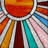 14.5"H Sunburst Colorful Stained Glass Window Panel