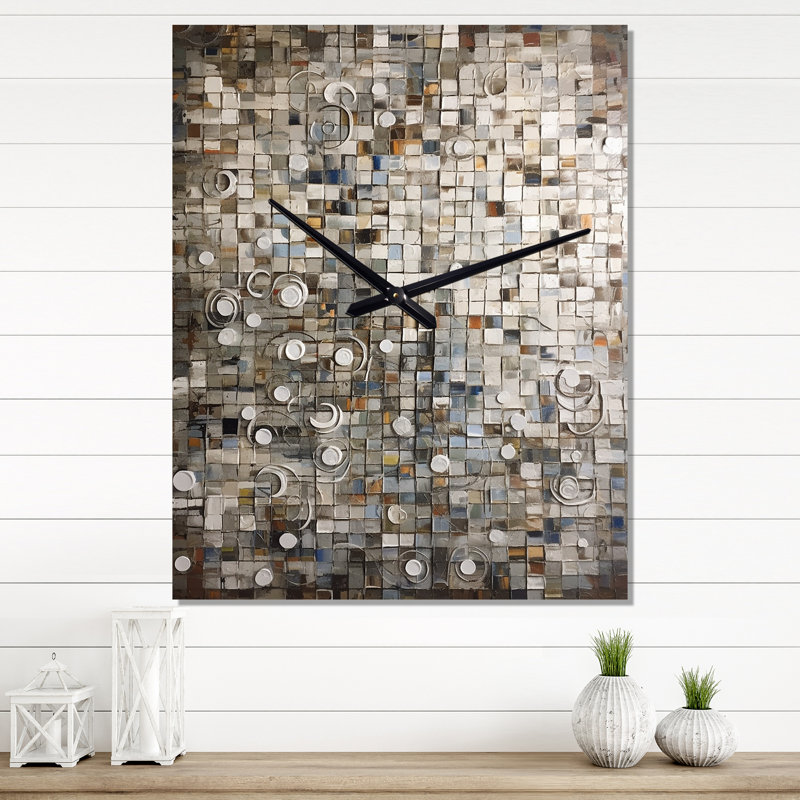 Jaleny - Horloge murale mosaïque surdimensionnée Boho, H 40 po x l 30 po