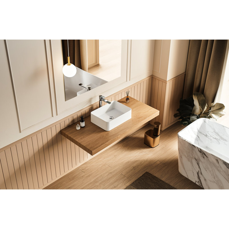 20" X 14" Bathroom Sink Basin Solid Surface In Matte White - Versatile And Vessel Enhances Aesthetics Function