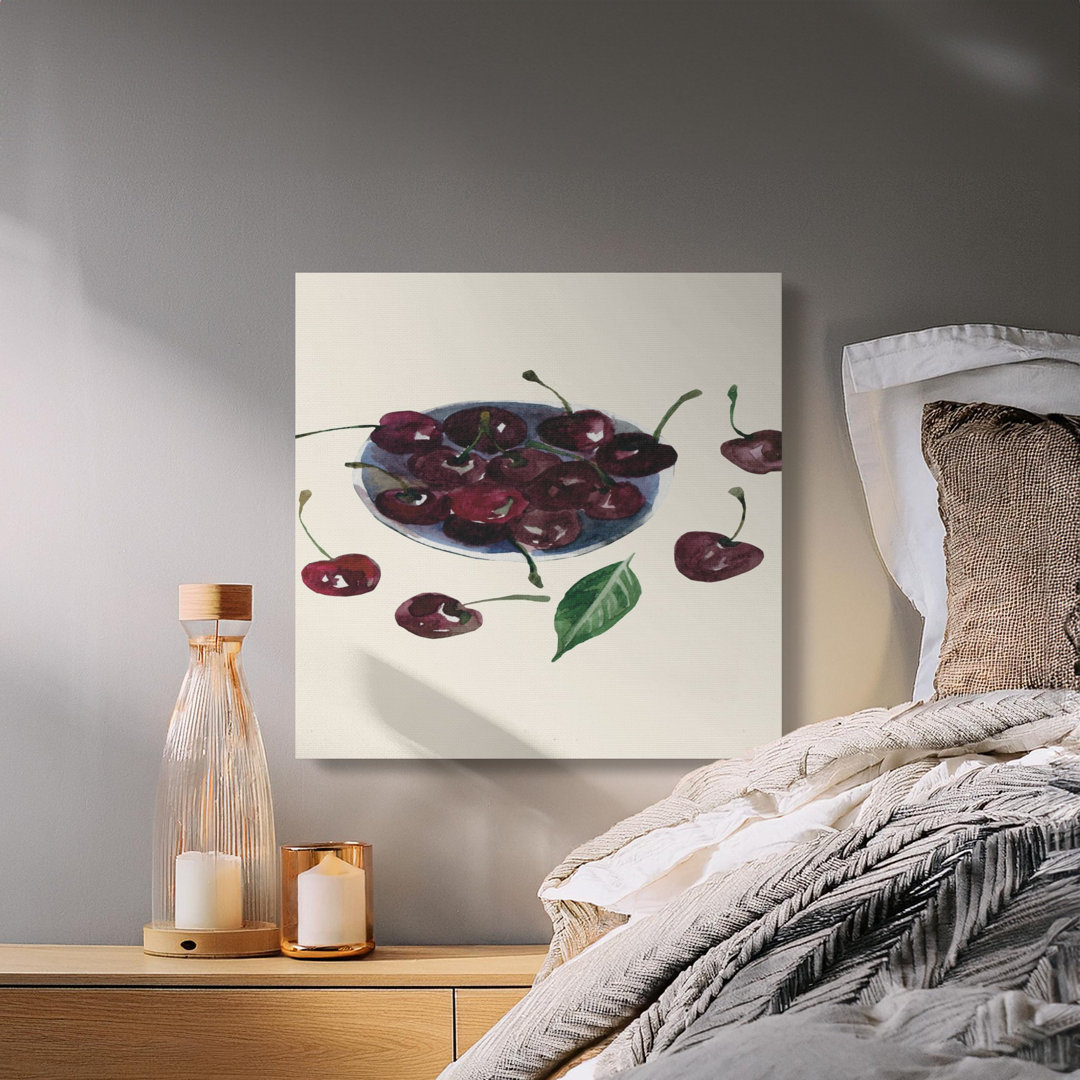 Watercolor Cherries Fruit Bowl Roundtree