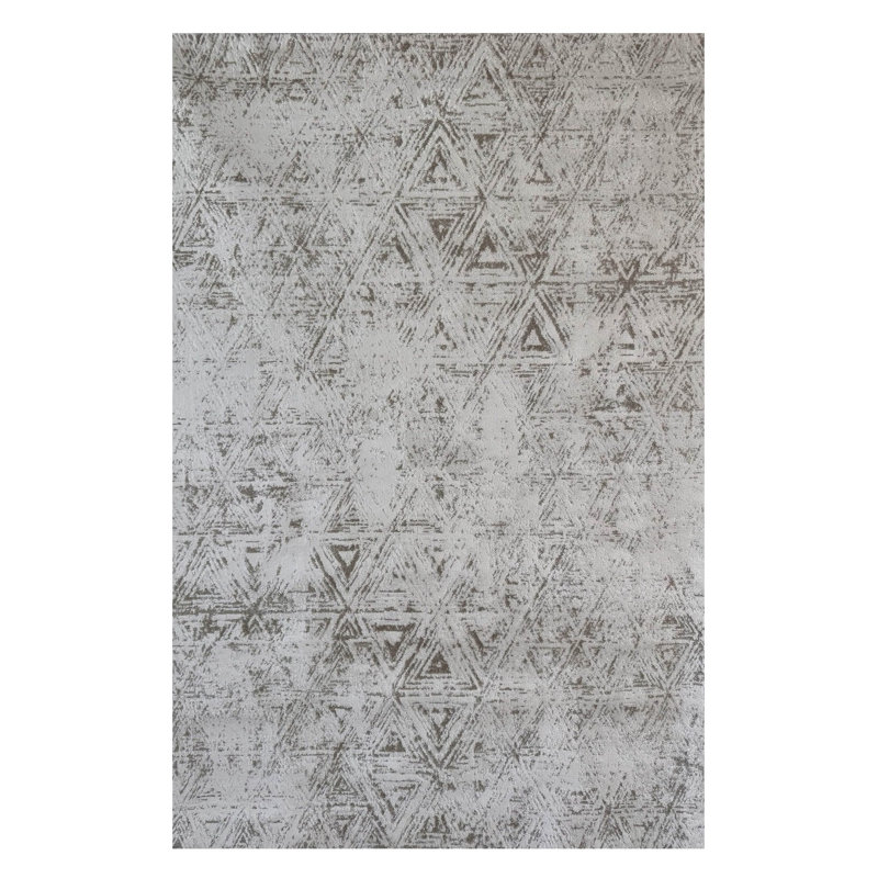 5' X 8' Cream and Beige Abstract Area Rug