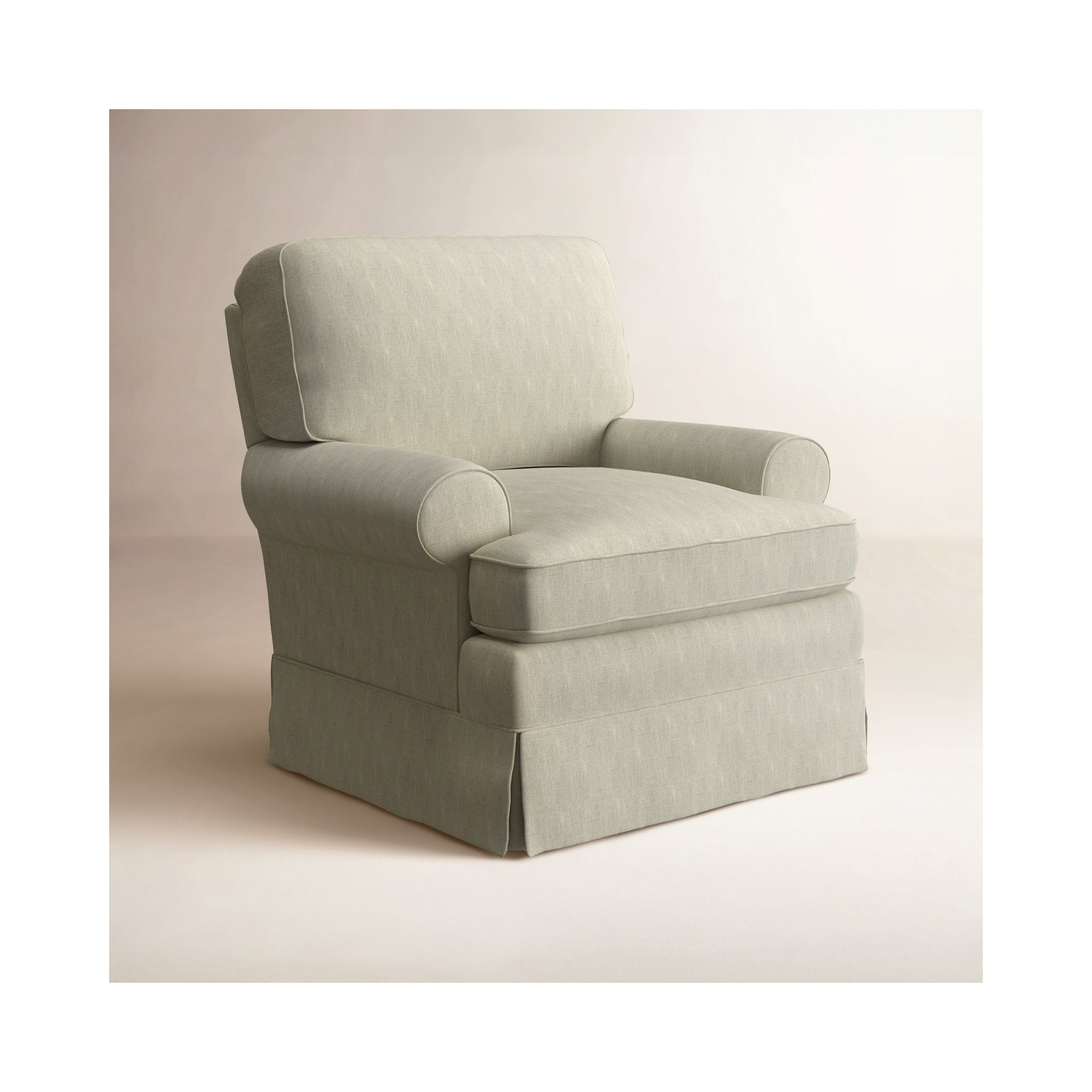 Upholstered Swivel Armchair, Tusk Beige Performance