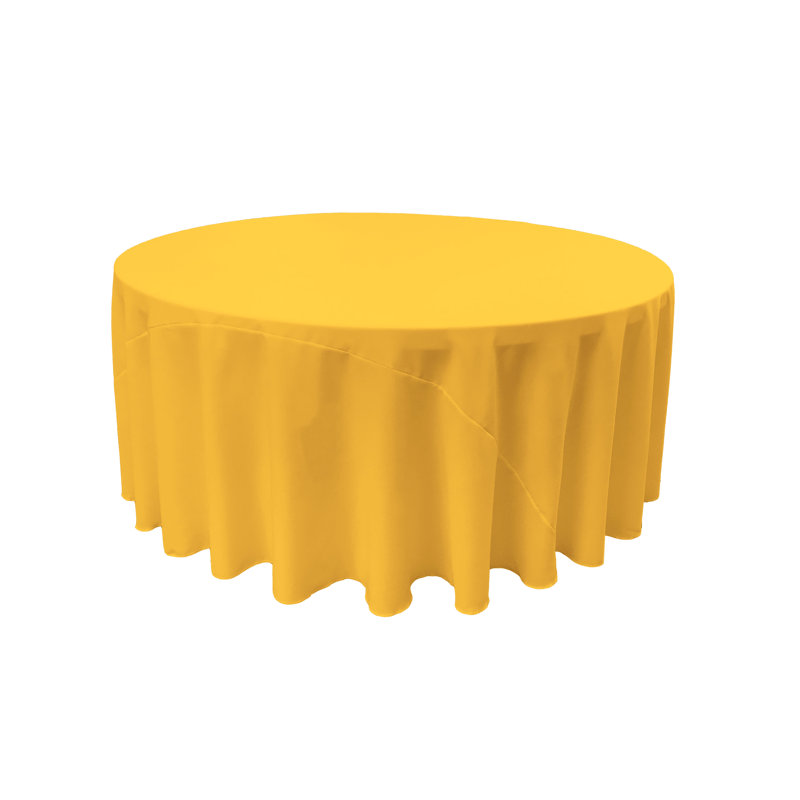 Fisher Solid Color Round Tablecloth, Dark Yellow, 132" Round