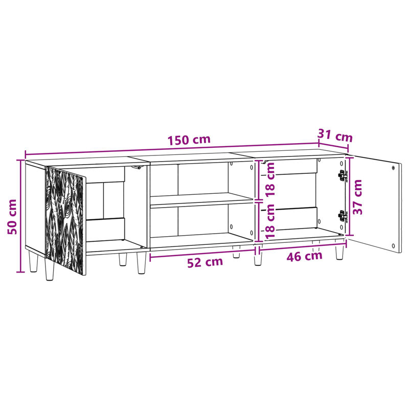 Unfinished TV Stand for TVs up to 32" with Fireplace Included
