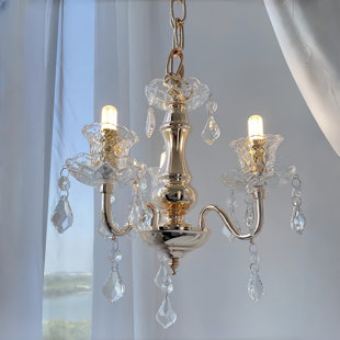 39.5" Modern White Giraffe Sculpture with  Crystal Chandelier, Home Decor Light