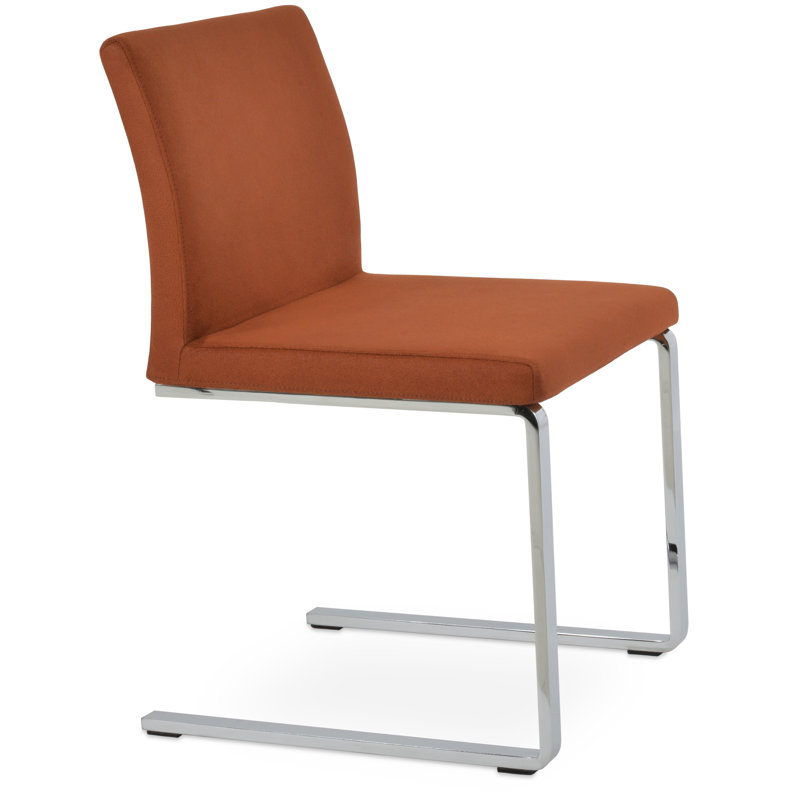 Aria Flat Side Chair, Cognac