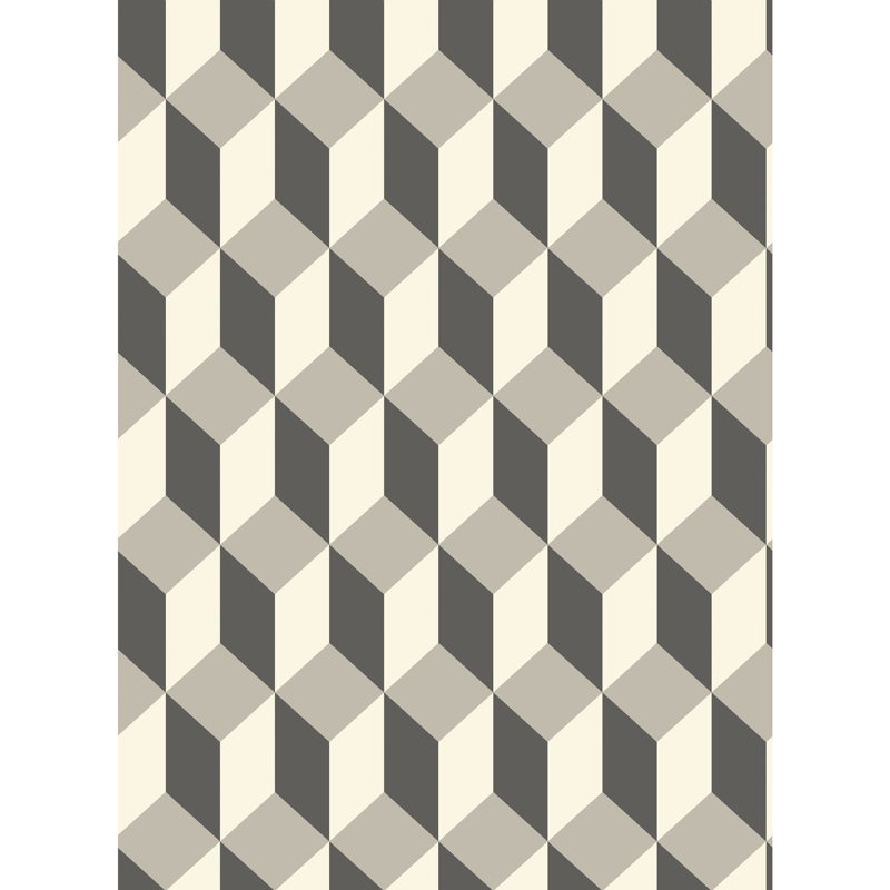 Delano Geometric Wallpaper Roll, Gray/Black
