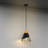 1 - Light Metal Cone Single Pendant With Wood Texture