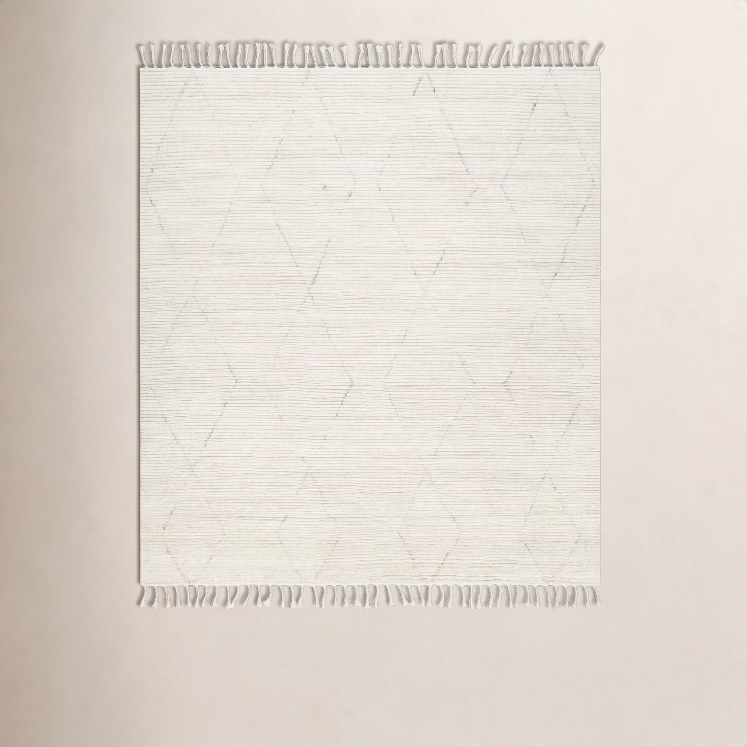 Talon Hand-Knotted Geometric Cream Rug, Rectangle 2' x 3'
