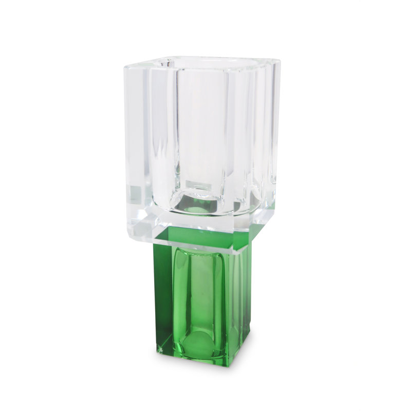 Vase carré en cristal, H 9 po x l 3,25 po x P 3,25 po
