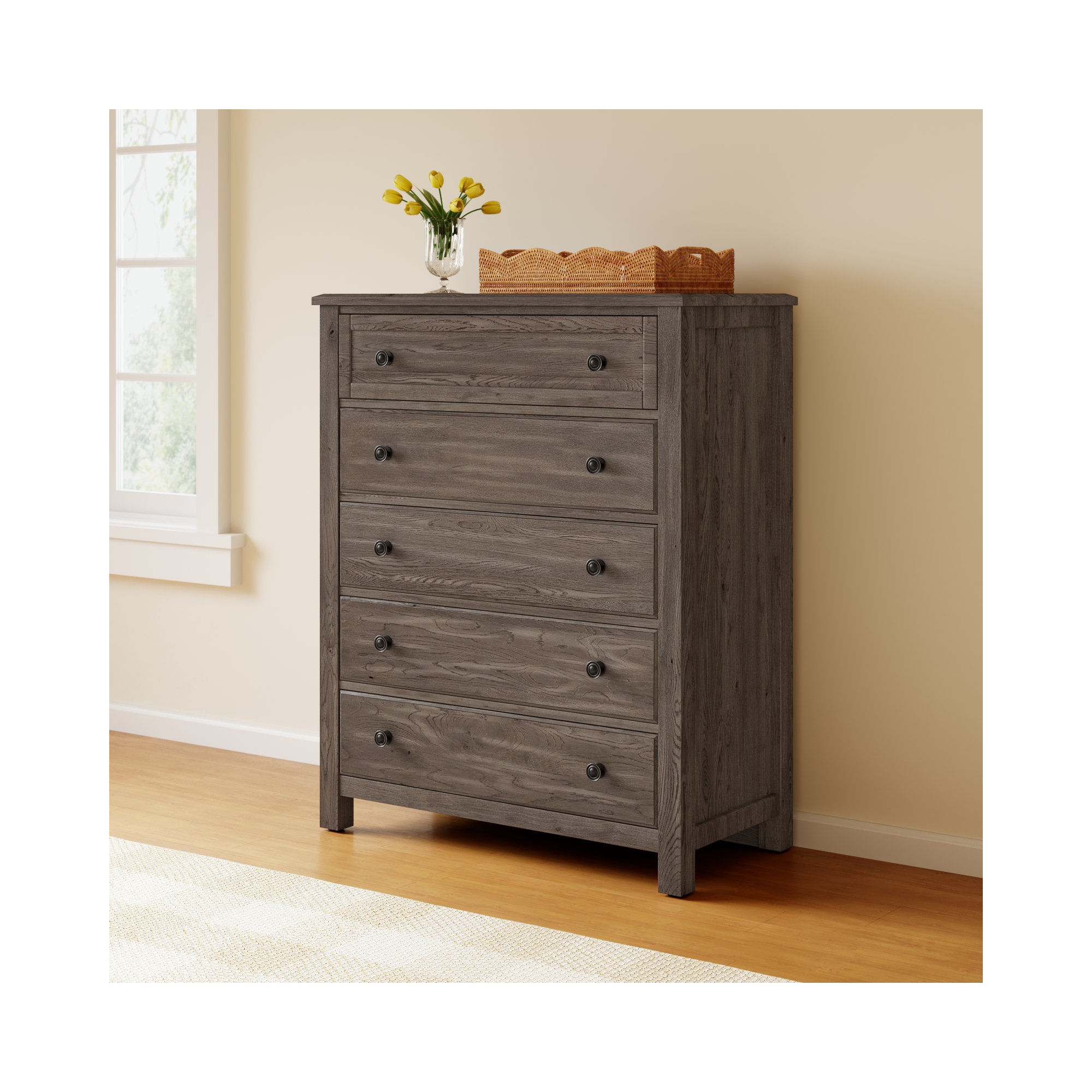 Lewin 5-Drawer Chest, Driftwood Gray
