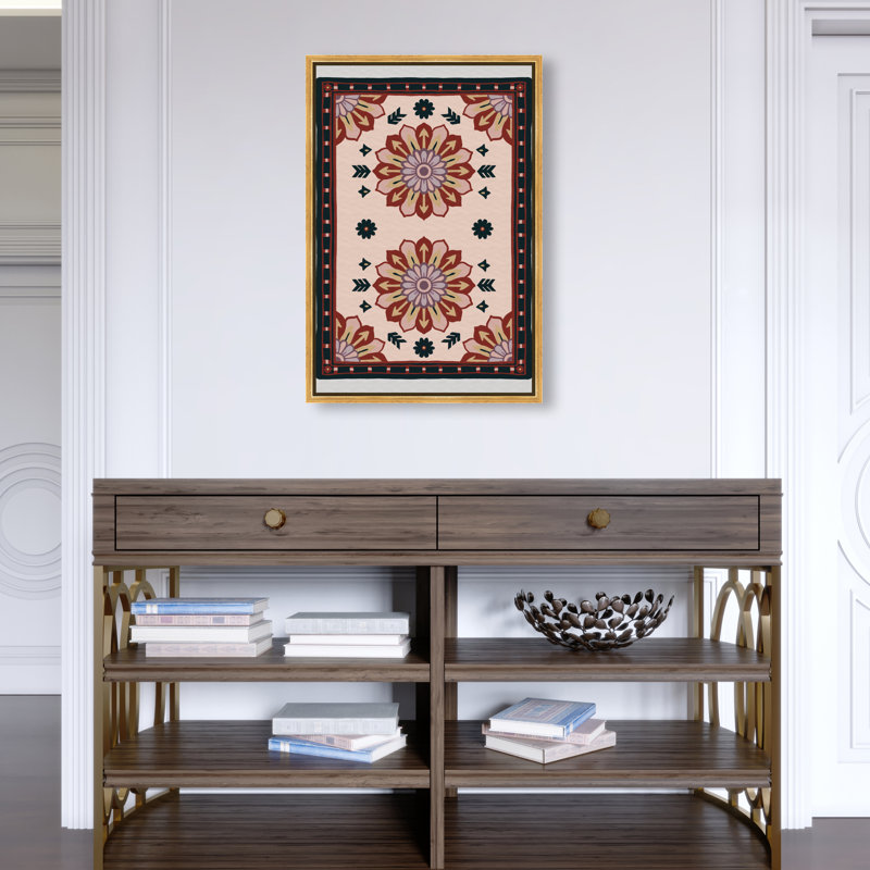 Midnight Damask Canvas Floral & Botanical Print by Oliver Gal, Black Frame, 10 x 15, 25"H x 17"W, Gold Floater Frame