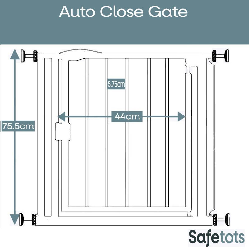 Safety Gate, 75cm - 82cm, Slate Grey