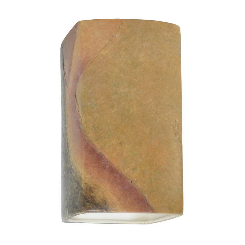 Bersani Flush Mounted Sconce, No, Tierra Red Slate, 9.5" H x 5.25" W x 4.5" D