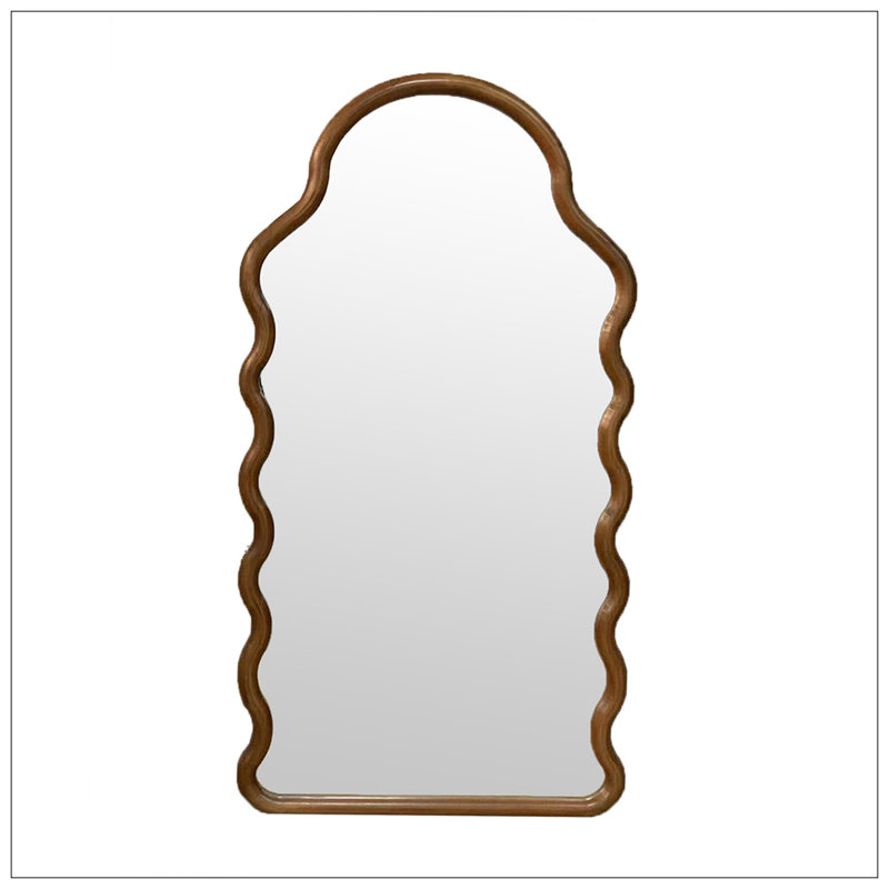 Miroir arqué en bois avec cadre unique