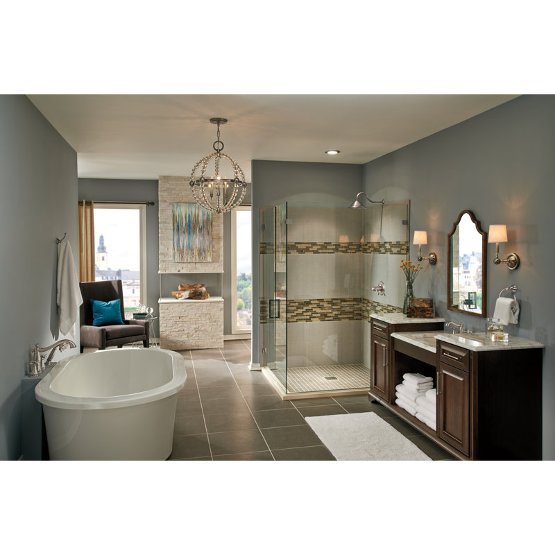 Cassidy Deck Mounted Roman Tub Faucet Trim with Diverter, Stainless Steel