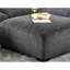 Carré gris contemporain avec mousse à mémoire de forme, conception modulaire et pieds fuselés, l 43 po x l 21 po, H 21 po, en chenille de bois massif avec revêtement de couleur