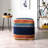 Lithonia Color Block Turkish Acrylic Upholstered Ottoman Pouf