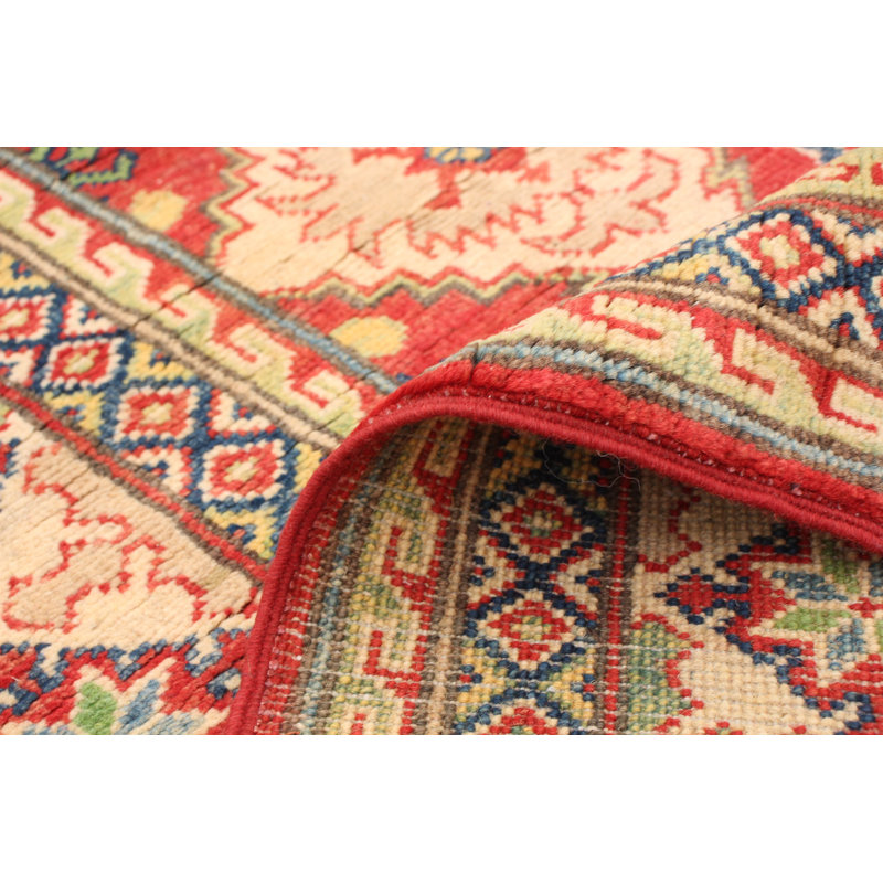 Tapis unique en laine noué à la main Gazni doré des années 2010 de 6 pi 8 po x 10 pi Qaiden