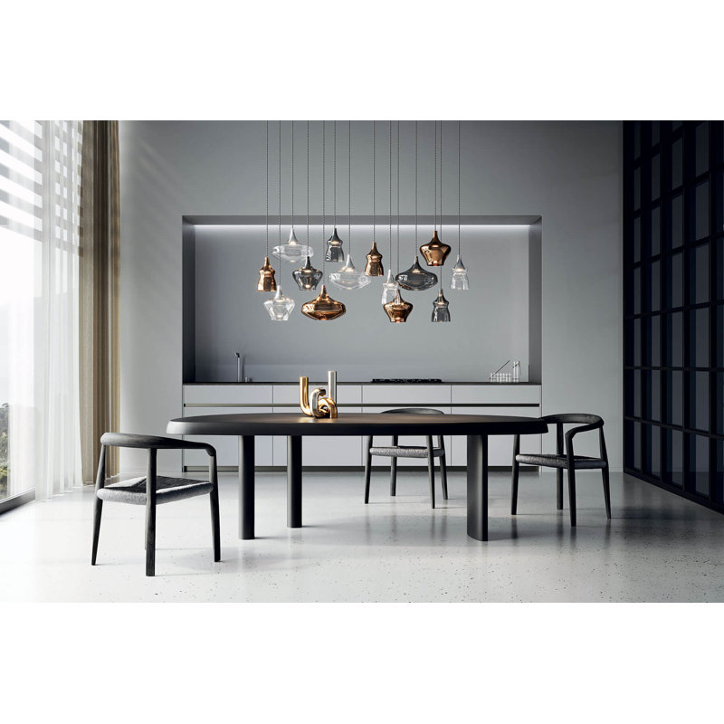 Lodes Nostalgia Suspension Lamp Black Cable Line-V, Rose Gold
