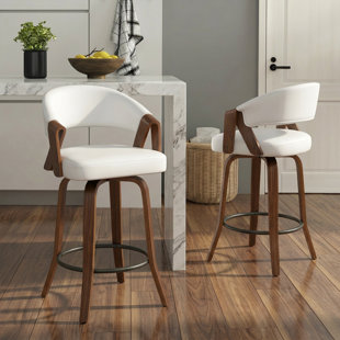 Providence Faux Leather Upholstered Swivel Counter Stool (Ensemble de 2)