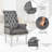 Upholstered Tufted Arm Dining Chairs-648702695