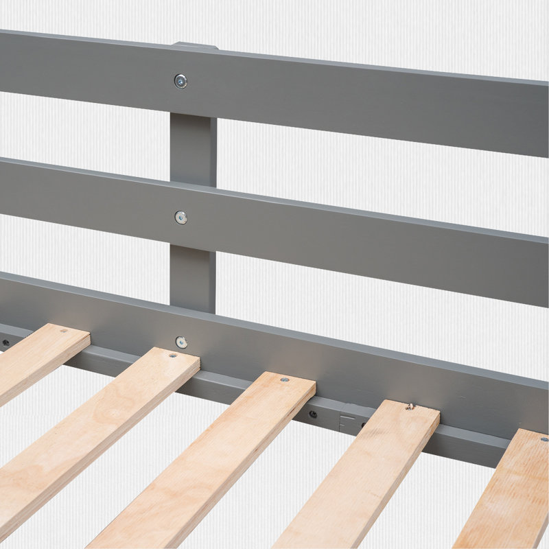 Twin Over Twin House-Shaped Bunk Bed, Gray