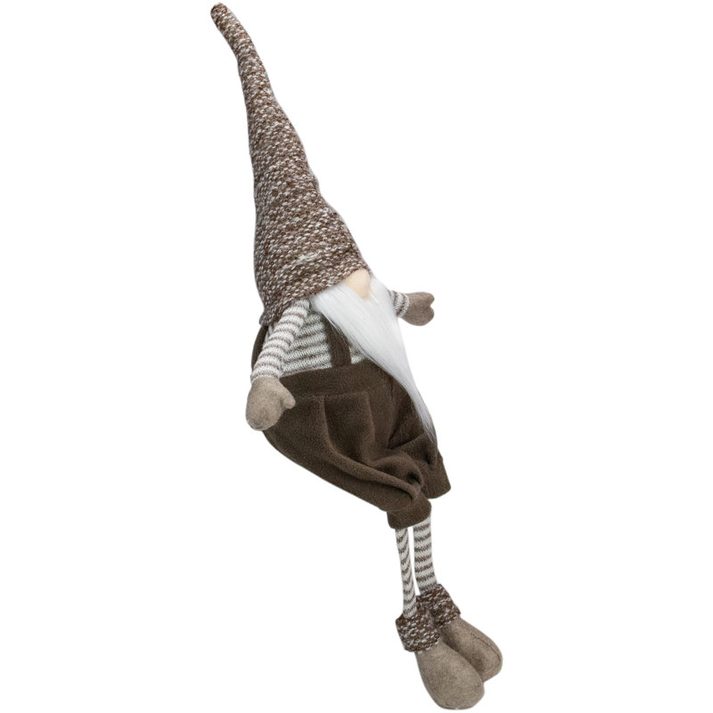 Décoration de Noël gnome de table brune et blanche, H 23,5 po x l 6,25 po x P 4,75 po