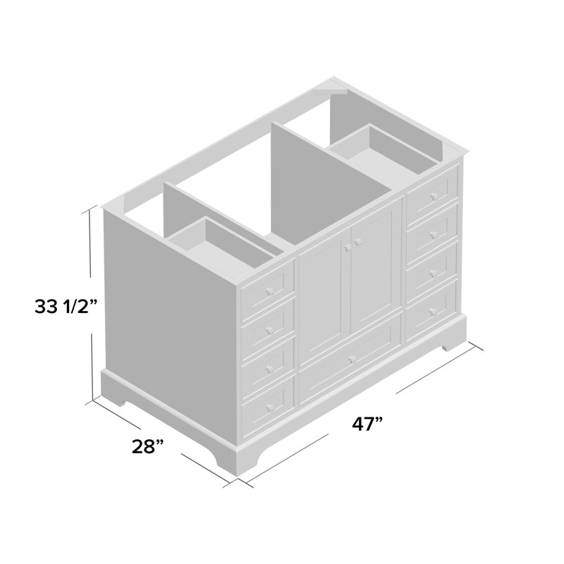 Audrey 47.13'' W Single Bathroom Vanity Base, White