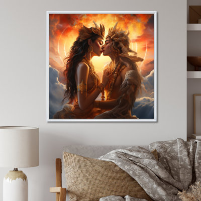 «Sacred Love Divine Couple Kissing» sur toile