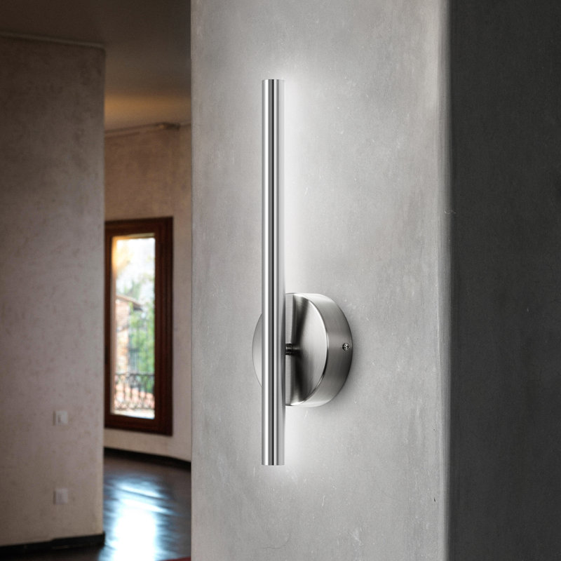 Kempinski Integrated LED Wrought Iron Wallchiere, 6000K, 13.7" H x 4.72" W x 2.8" D, Brushed Nickel