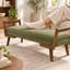 Banc rembourré Pocono avec tissu velours côtelé, pieds en bois de noyer et poignées ergonomiques