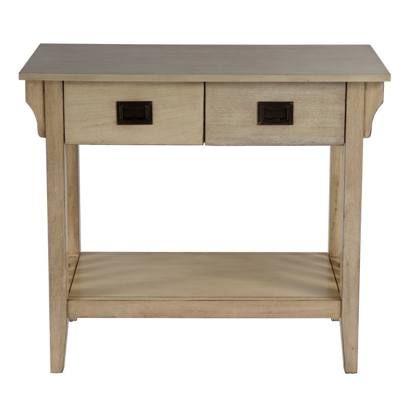 Larina Burl 2- Drawer Console Table, Beige