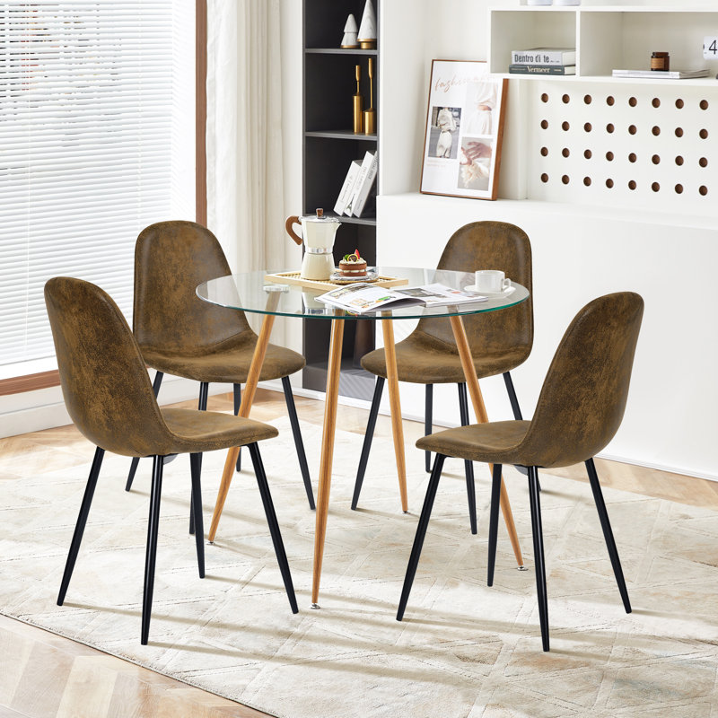 Ensemble repas pour 4 personnes Jacquilyn, Chêne