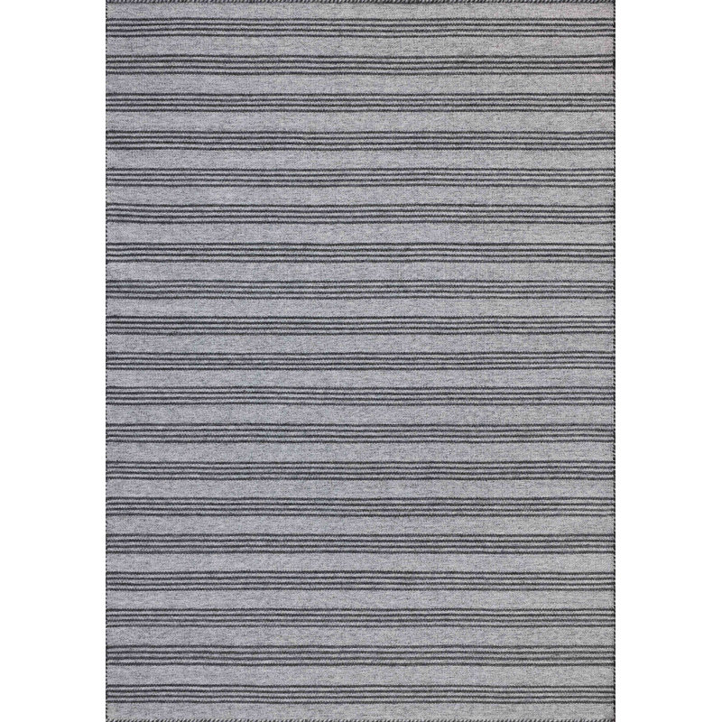 Magnolia Home by Joanna Gaines x Loloi Indoor / Outdoor Charlie Dove / Charcoal Area Rug, Rectangle 3'6" x 5'6"