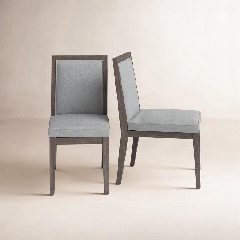 Chaise d'appoint rembourrée Meria, Mélange de lin gris