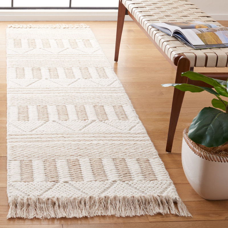 Jdyn Hand Woven Wool Geometric Rug, Runner 2'3" x 8'
