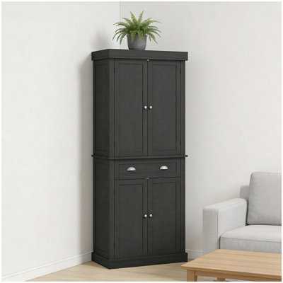 Armoire de rangement autoportante avec portes, tablettes et tablettes réglables pour la cuisine et la salle à manger